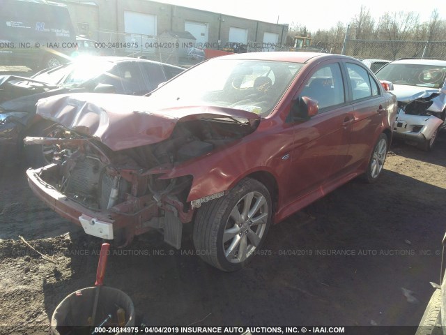 JA32U8FW6FU007851 - 2015 MITSUBISHI LANCER GT RED photo 2