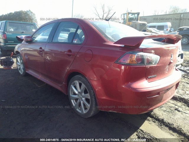 JA32U8FW6FU007851 - 2015 MITSUBISHI LANCER GT RED photo 3