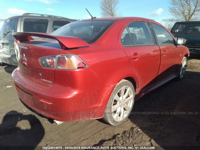 JA32U8FW6FU007851 - 2015 MITSUBISHI LANCER GT RED photo 4