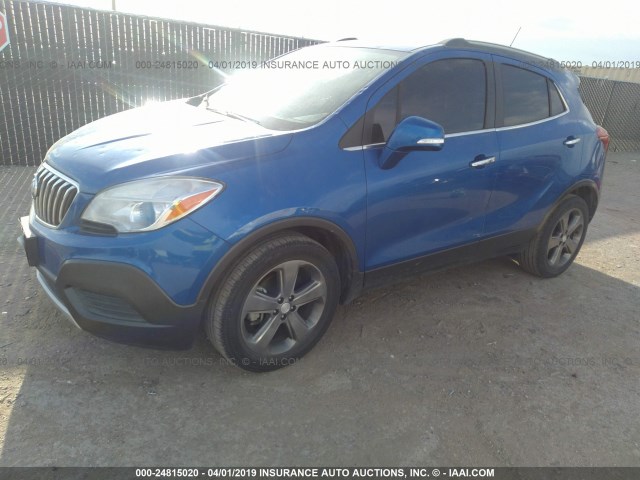 KL4CJASB2EB623236 - 2014 BUICK ENCORE Dark Blue photo 2