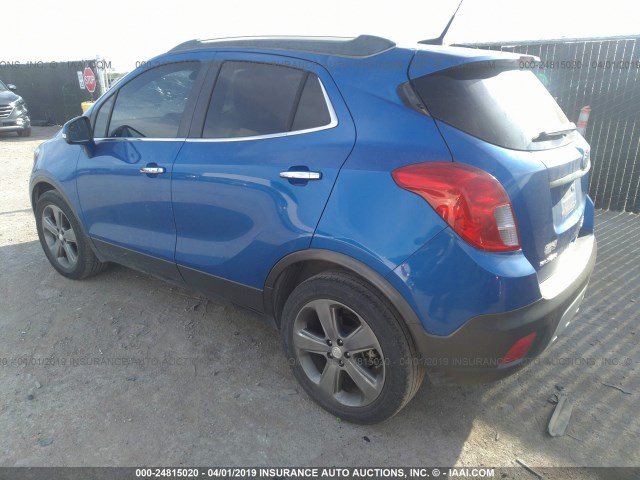 KL4CJASB2EB623236 - 2014 BUICK ENCORE Dark Blue photo 3