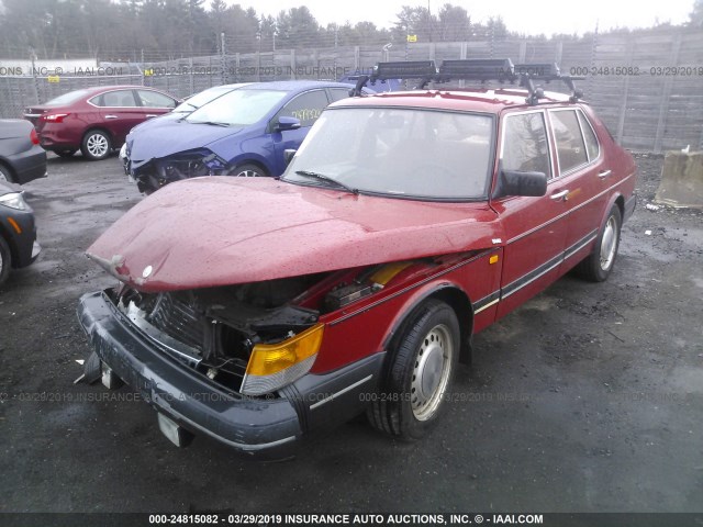 YS3AR45J1H3006122 - 1987 SAAB 900 RED photo 2