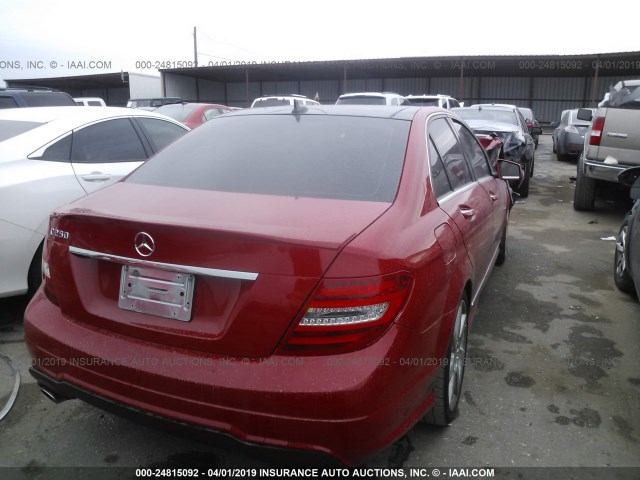 WDDGF4HB0CR238916 - 2012 MERCEDES-BENZ C 250 RED photo 4