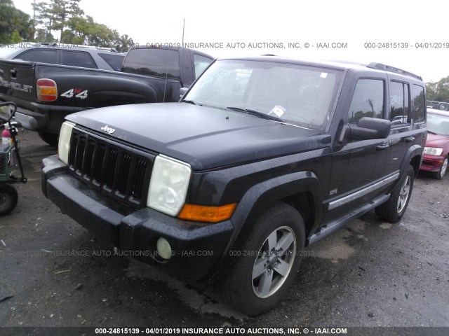 1J8HH48K16C353470 - 2006 JEEP COMMANDER BLACK photo 2