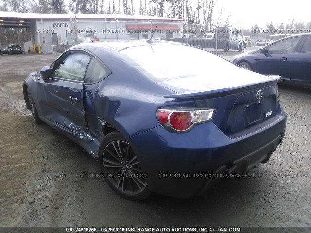 JF1ZNAA12D1727314 - 2013 TOYOTA SCION FR-S BLUE photo 3