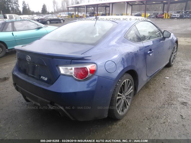 JF1ZNAA12D1727314 - 2013 TOYOTA SCION FR-S BLUE photo 4