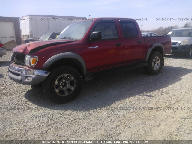 5TEGN92NX1Z844528 - 2001 TOYOTA TACOMA DOUBLE CAB PRERUNNER RED photo 2
