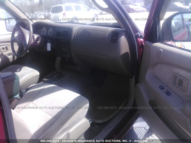 5TEGN92NX1Z844528 - 2001 TOYOTA TACOMA DOUBLE CAB PRERUNNER RED photo 5