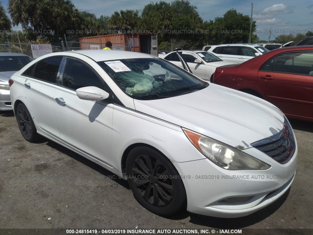 5NPEC4AC4BH095388 - 2011 HYUNDAI SONATA SE/LIMITED WHITE photo 1