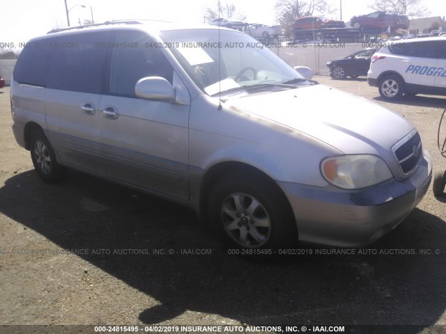 KNDUP131146523358 - 2004 KIA SEDONA EX/LX SILVER photo 1