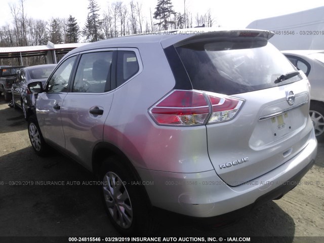 JN8AT2MT4GW009341 - 2016 NISSAN ROGUE S/SL/SV SILVER photo 3