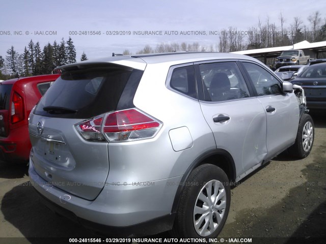 JN8AT2MT4GW009341 - 2016 NISSAN ROGUE S/SL/SV SILVER photo 4