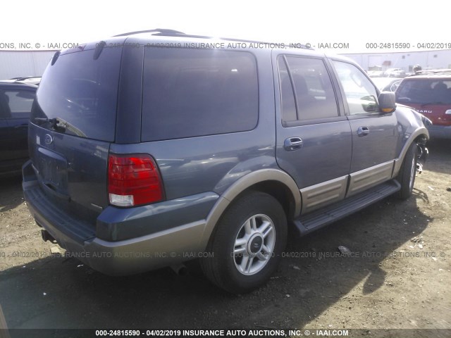 1FMFU18L73LA29190 - 2003 FORD EXPEDITION EDDIE BAUER BLUE photo 4