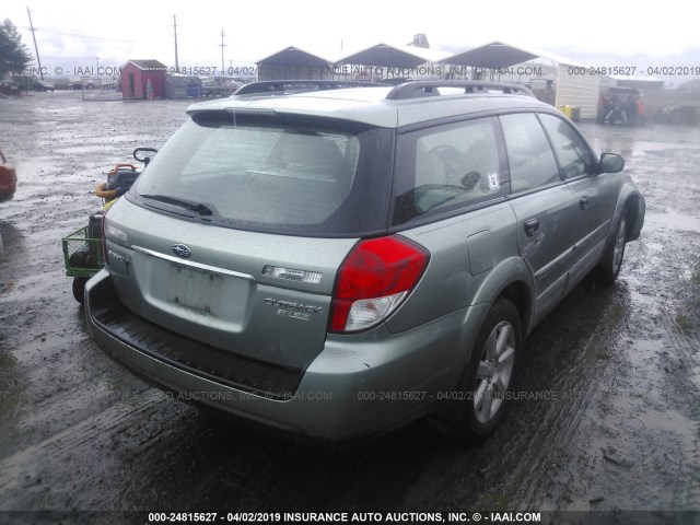 4S4BP61CX97340496 - 2009 SUBARU OUTBACK 2.5I GREEN photo 4