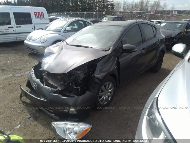 JTDKDTB3XE1559627 - 2014 TOYOTA PRIUS C GRAY photo 2