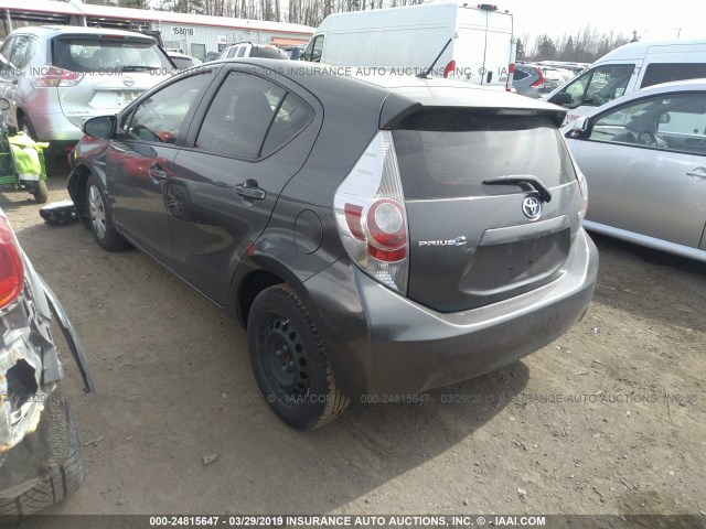 JTDKDTB3XE1559627 - 2014 TOYOTA PRIUS C GRAY photo 3