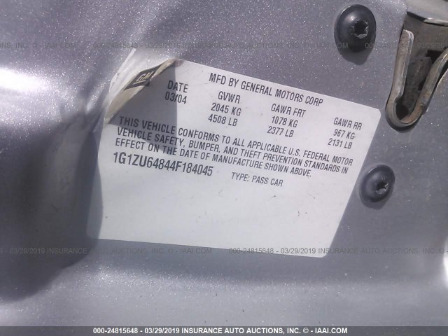 1G1ZU64844F184045 - 2004 CHEVROLET MALIBU MAXX LT SILVER photo 9