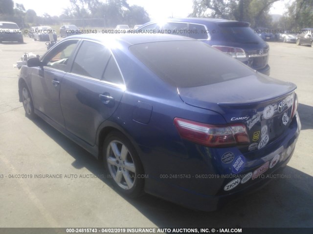 4T1BE46K97U037640 - 2007 TOYOTA CAMRY NEW GENERAT CE/LE/XLE/SE BLUE photo 3