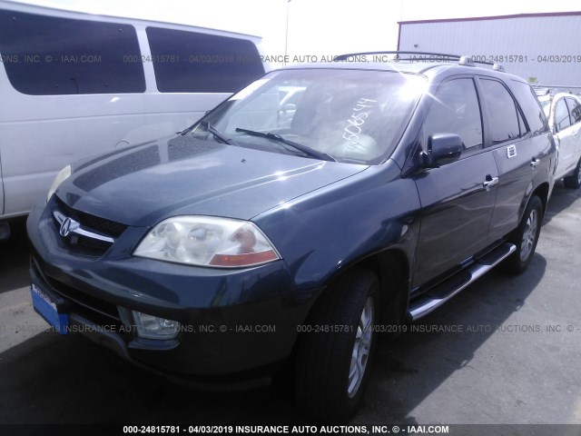 2HNYD18643H506544 - 2003 ACURA MDX TOURING BLUE photo 2