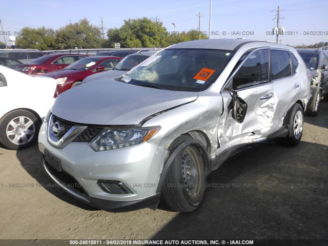 5N1AT2MV0EC859734 - 2014 NISSAN ROGUE S/SL/SV SILVER photo 2