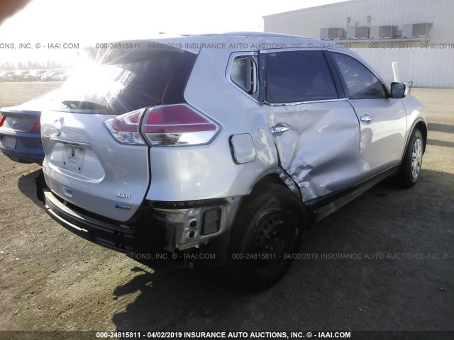 5N1AT2MV0EC859734 - 2014 NISSAN ROGUE S/SL/SV SILVER photo 4