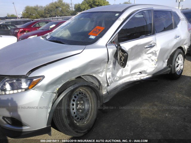 5N1AT2MV0EC859734 - 2014 NISSAN ROGUE S/SL/SV SILVER photo 6