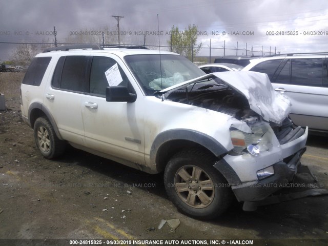 1FMEU73E97UA88443 - 2007 FORD EXPLORER XLT WHITE photo 1