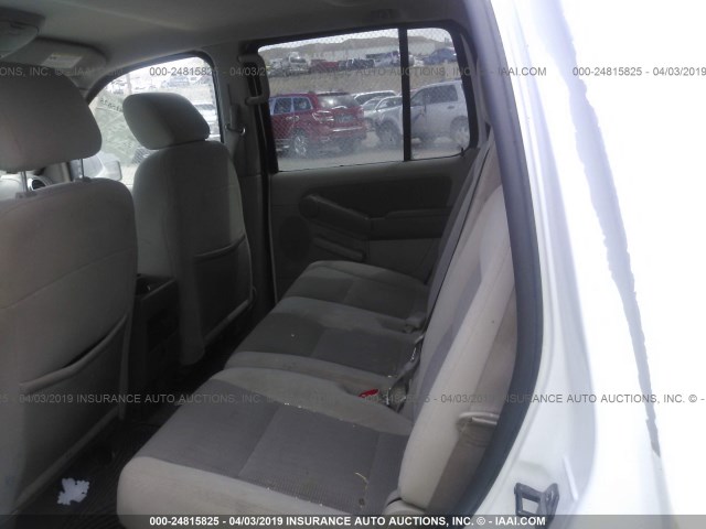 1FMEU73E97UA88443 - 2007 FORD EXPLORER XLT WHITE photo 8