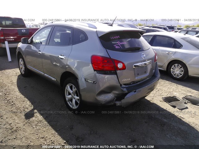 JN8AS5MT7BW185572 - 2011 NISSAN ROGUE S/SV/KROM GRAY photo 3