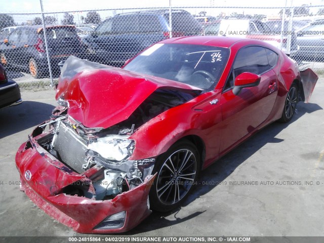 JF1ZNAA16E8710251 - 2014 TOYOTA SCION FR-S RED photo 2
