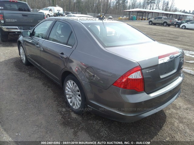 3FADP0L34AR309089 - 2010 FORD FUSION HYBRID GRAY photo 3