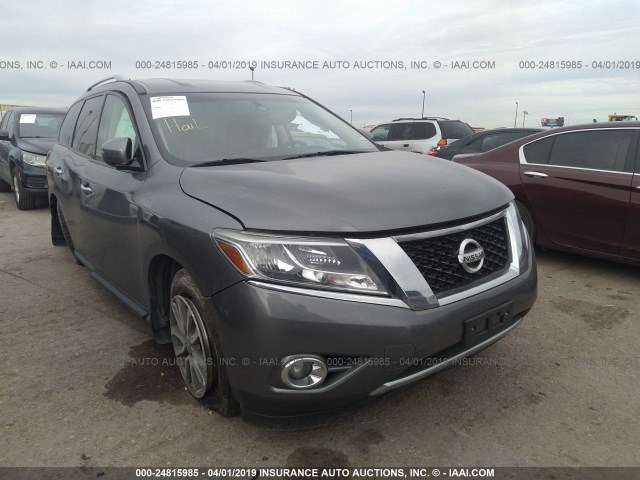 5N1AR2MN7FC620617 - 2015 NISSAN PATHFINDER S/SV/SL/PLATINUM GRAY photo 1