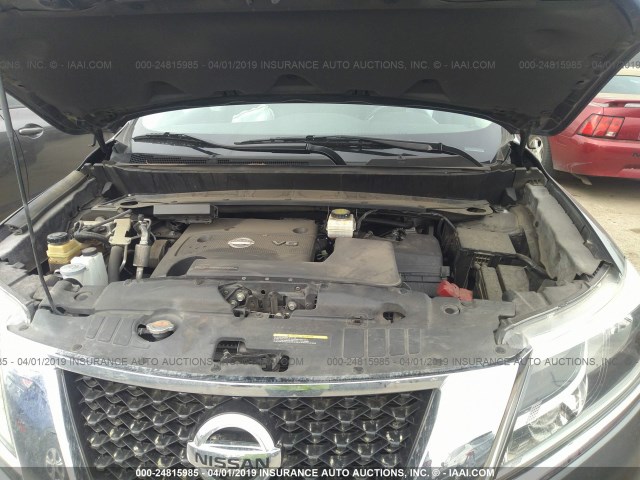 5N1AR2MN7FC620617 - 2015 NISSAN PATHFINDER S/SV/SL/PLATINUM GRAY photo 10