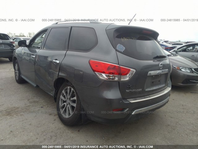 5N1AR2MN7FC620617 - 2015 NISSAN PATHFINDER S/SV/SL/PLATINUM GRAY photo 3