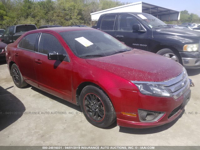 3FAHP0GA2AR274174 - 2010 FORD FUSION S RED photo 1