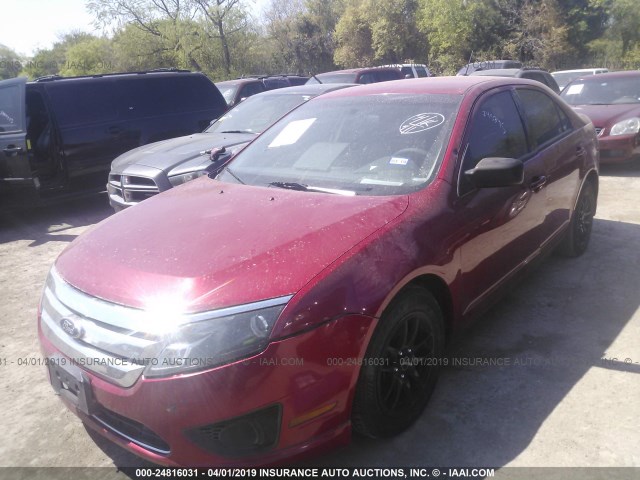 3FAHP0GA2AR274174 - 2010 FORD FUSION S RED photo 2