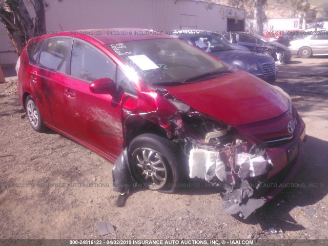 JTDZN3EU6D3247274 - 2013 TOYOTA PRIUS V RED photo 1