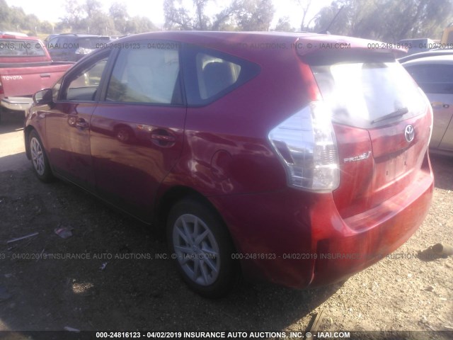 JTDZN3EU6D3247274 - 2013 TOYOTA PRIUS V RED photo 3