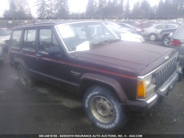 1JCMR7827HT138312 - 1987 JEEP CHEROKEE PIONEER MAROON photo 1