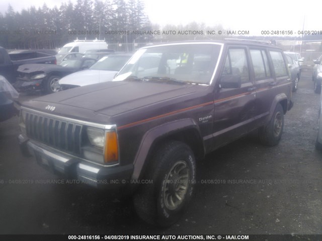 1JCMR7827HT138312 - 1987 JEEP CHEROKEE PIONEER MAROON photo 2