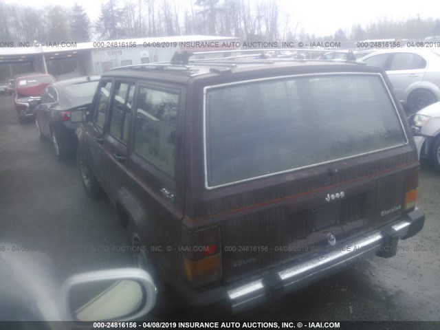 1JCMR7827HT138312 - 1987 JEEP CHEROKEE PIONEER MAROON photo 3