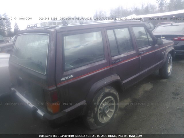 1JCMR7827HT138312 - 1987 JEEP CHEROKEE PIONEER MAROON photo 4