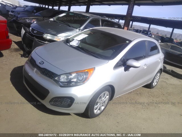 KNADM5A37D6313266 - 2013 KIA RIO LX GRAY photo 2