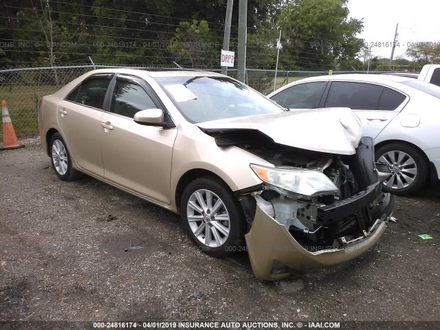 4T1BF1FKXCU143844 - 2012 TOYOTA CAMRY SE/LE/XLE GOLD photo 1