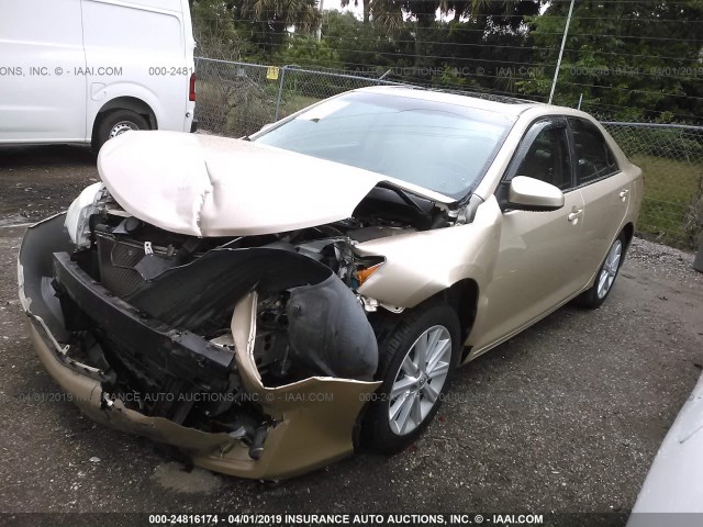 4T1BF1FKXCU143844 - 2012 TOYOTA CAMRY SE/LE/XLE GOLD photo 2