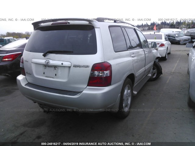 JTEEP21A550114499 - 2005 TOYOTA HIGHLANDER LIMITED SILVER photo 4