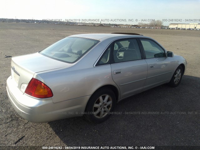 4T1BF28B11U161150 - 2001 TOYOTA AVALON XL/XLS SILVER photo 4