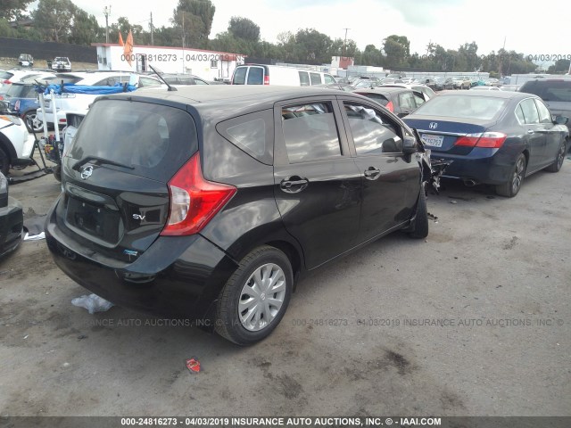 3N1CE2CP2EL405597 - 2014 NISSAN VERSA NOTE S/S PLUS/SV/SL BLACK photo 4