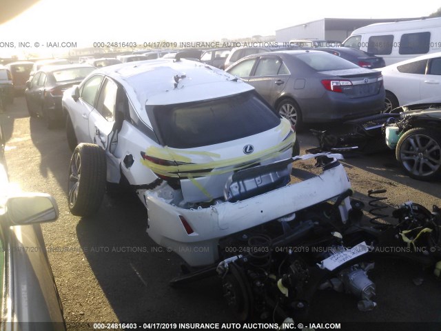 2T2BZMCA7JC148594 - 2018 LEXUS RX 350/BASE/F SPORT WHITE photo 3