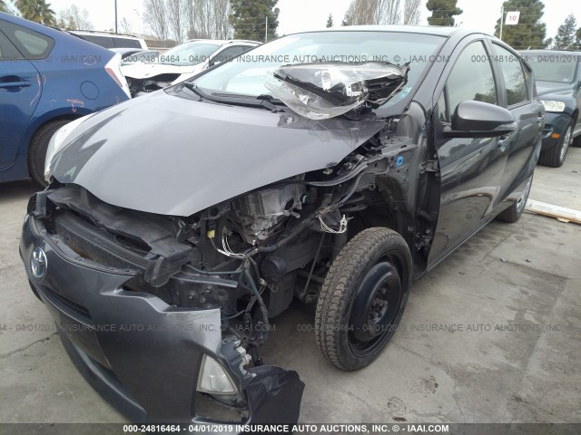 JTDKDTB34D1043214 - 2013 TOYOTA PRIUS C GRAY photo 2